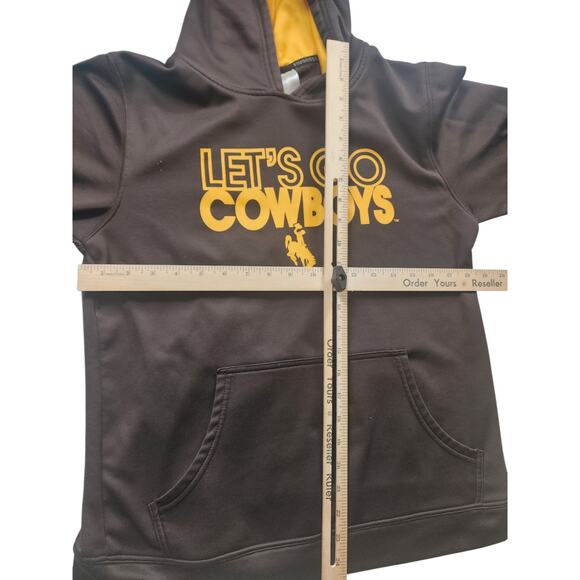 Russell Hoodie Youth XL Mens Small University Wyoming Lets Go Cowboys Sweatshirt - Picture 3 of 12
